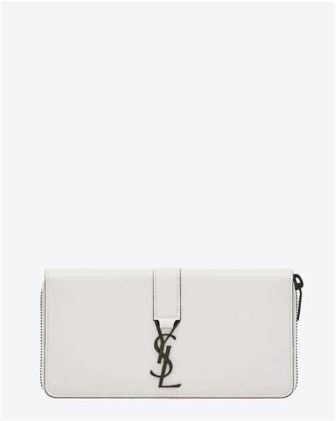 ysl wallet white|YSL zipper wallet.